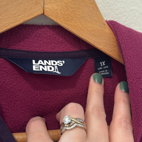 Lands End Women’s Fleece Half Zip Jacket | Size 1X - Picture 3 of 9